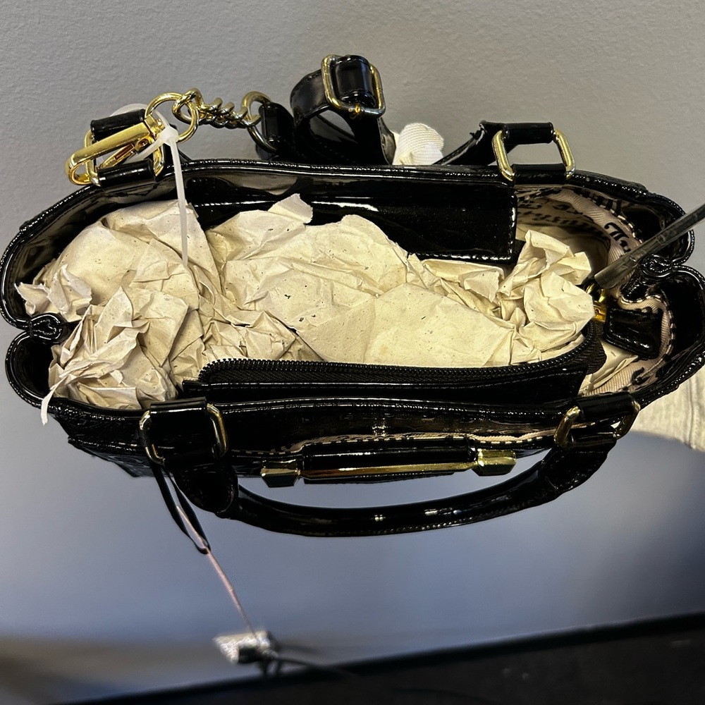 Juicy Couture Black Embossed Bag with Gold Accents - Picture 5 of 6